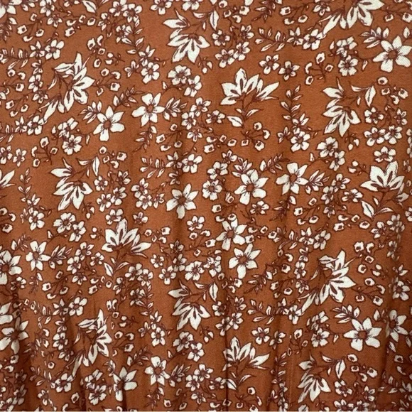 Jessica Simpson Floral White And Rust Girls' Dress With Ruffles Sz L (10) / NWT - Picture 10 of 12
